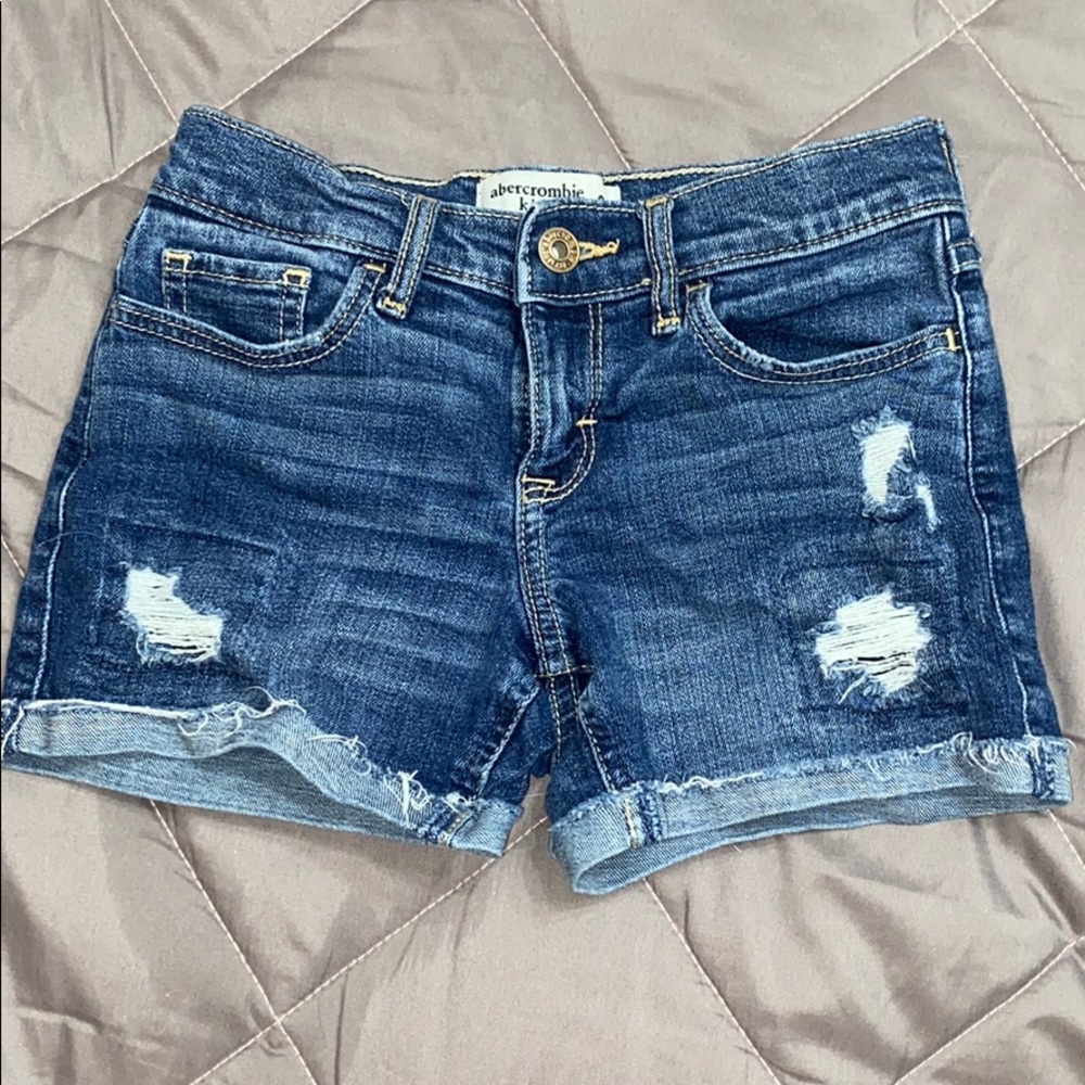 Abercrombie kids made short dark denim